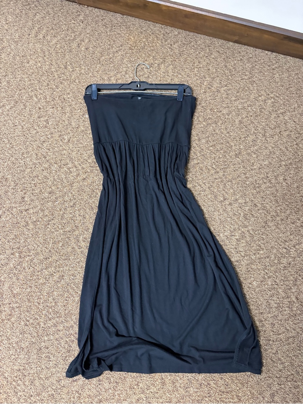 Victoria's Secret Black Strapless Midi Dress